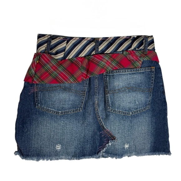 Vintage Y2K Denim Plaid Micro Mini Skirt Size 4 Karen Millen - Picture 3 of 8